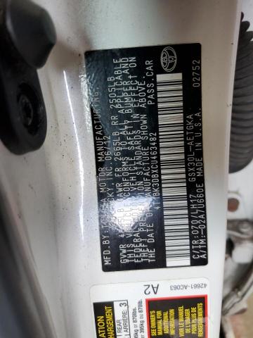 4T1BK3DBXCU463482 - 2012 TOYOTA AVALON BASE 白色 照片 13