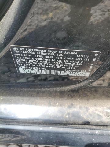 1VWAS7A34EC042092 - 2014 VOLKSWAGEN PASSAT S Schwarz Foto 12