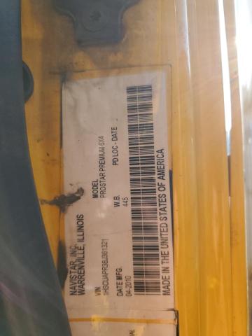 1HSCUAPR3BJ361321 - 2011 INTERNATIONAL PROSTAR 黄色 照片 10