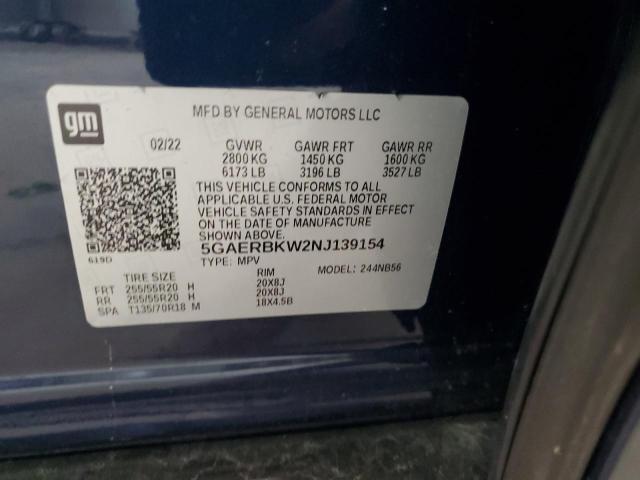 5GAERBKW2NJ139154 - 2022 BUICK ENCLAVE ESSENCE Mavi fotoğraf 13