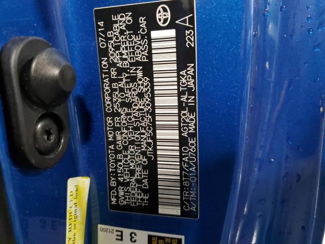 JTKJF5C75F3095339 - 2015 TOYOTA SCION TC 蓝色 照片 12