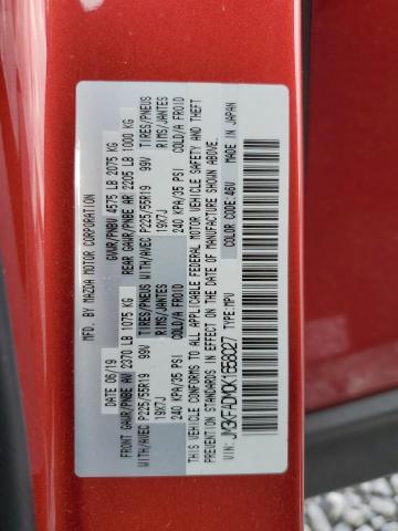 JM3KFADM0K1658027 - 2019 MAZDA CX-5 GRAND TOURING MAROON photo 12