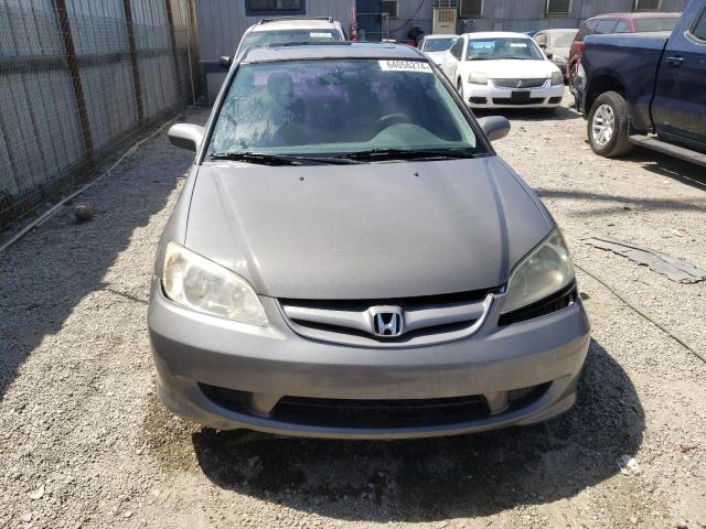 JHMES26795S001240 - 2005 HONDA CIVIC EX GRAY photo 5