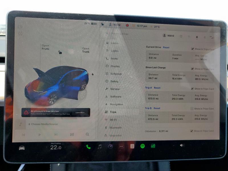 7SAYGDEEXRA279773 - 2024 TESLA MODEL Y BLUE photo 9