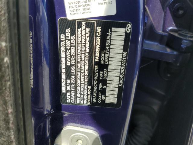 SJKCH5CR2HA021786 - 2017 INFINITI QX30 BASE أرجواني صورة 13