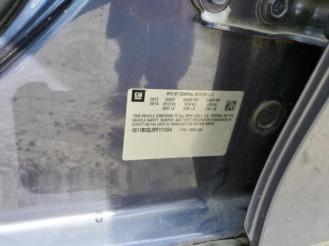 1G11B5SL0FF171364 - 2015 CHEVROLET MALIBU 4D LS BLUE photo 12