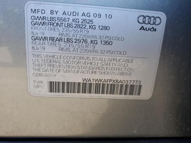 WA1WKAFPXBA037773 - 2011 AUDI Q5 PRESTIGE GRAY photo 12