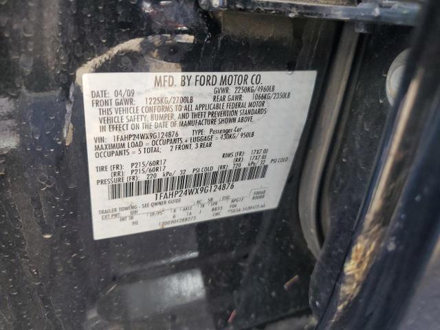 1FAHP24WX9G124876 - 2009 FORD TAURUS SEL CHARCOAL photo 13