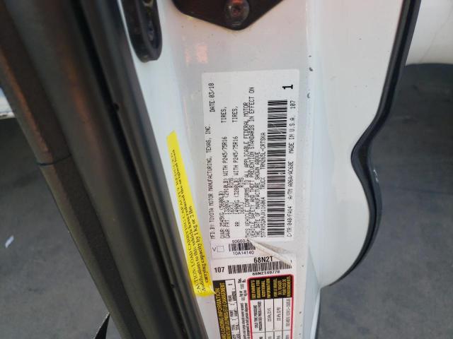 5TFRX5GN9JX116064 - 2018 TOYOTA TACOMA ACCESS CAB Ақ фото 10