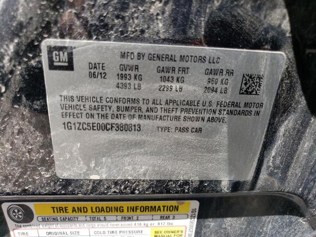 1G1ZC5E00CF380813 - 2012 CHEVROLET MALIBU 1LT 石墨色 照片 12