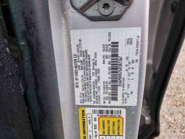 3FA6P0HD7GR387367 - 2016 FORD FUSION SE SILVER photo 13