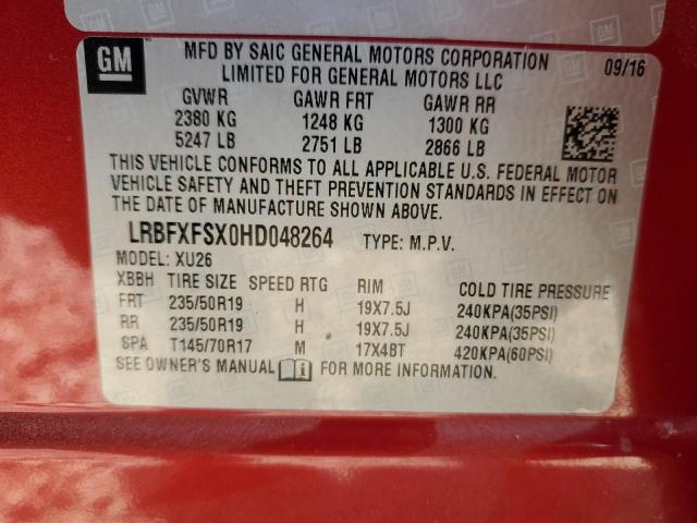 LRBFXFSX0HD048264 - 2017 BUICK ENVISION PREMIUM II Qırmızı foto 13