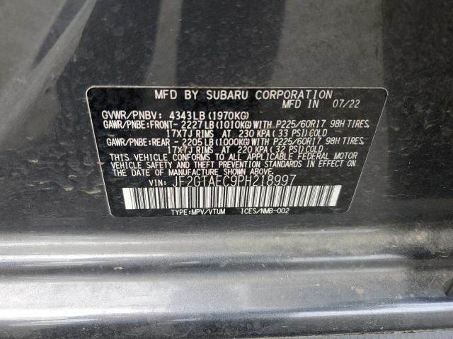 JF2GTAEC9PH218997 - 2023 SUBARU CROSSTREK PREMIUM Серый фото 13