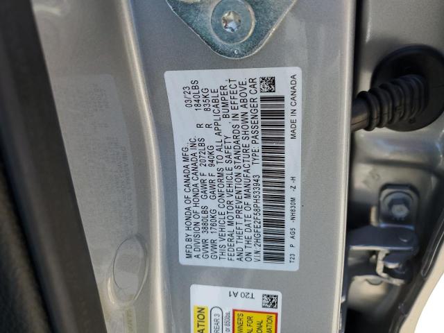 2HGFE2F58PH533943 - 2023 HONDA CIVIC SPORT Gümüş foto 13