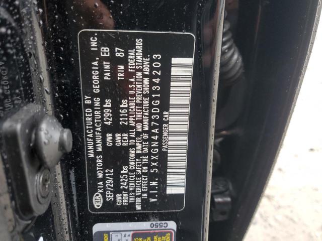 5XXGN4A73DG134203 - 2013 KIA OPTIMA EX BLACK photo 12