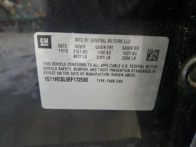 1G11H5SL9EF172588 - 2014 CHEVROLET MALIBU LTZ შავი ფოტო 12
