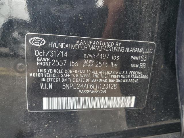 5NPE24AF6FH123128 - 2015 HYUNDAI SONATA SE BLACK photo 12