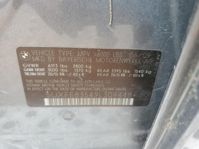 5UXFE83549L309448 - 2009 BMW X5 XDRIVE48I Boz foto 13