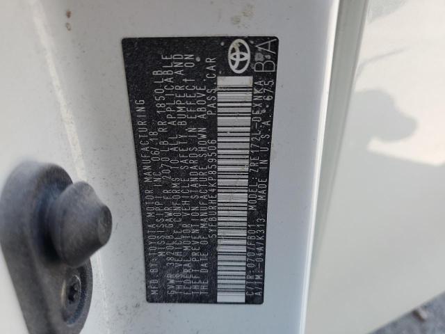 5YFBURHE4KP859506 - 2019 TOYOTA COROLLA L WHITE photo 13