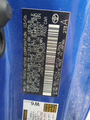 JTKDE167560129009 - 2006 TOYOTA SCION TC ლურჯი ფოტო 12