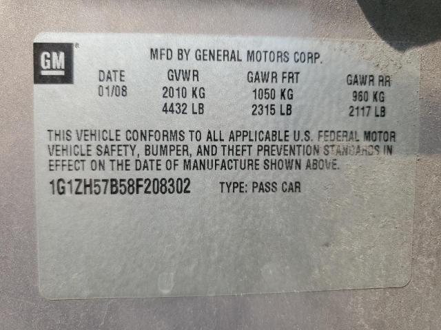 1G1ZH57B58F208302 - 2008 CHEVROLET MALIBU 1LT 金色 照片 13