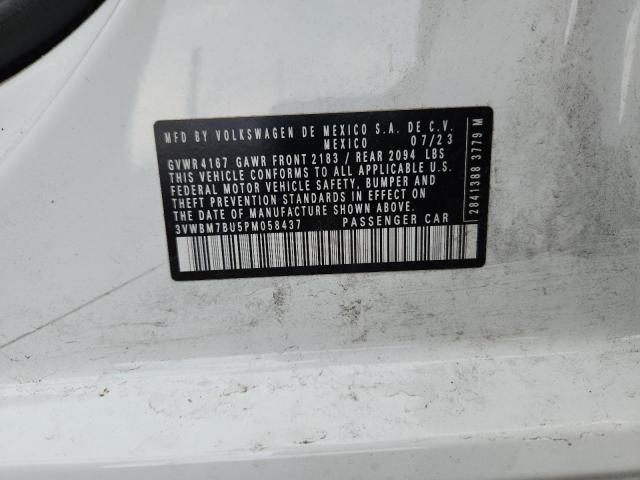 3VWBM7BU5PM058437 - 2023 VOLKSWAGEN JETTA SPORT WHITE photo 12