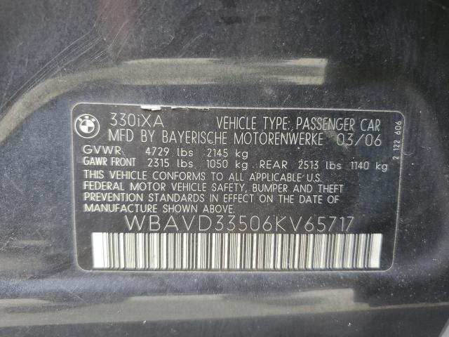 WBAVD33506KV65717 - 2006 BMW 330 XI Graphite photo 12