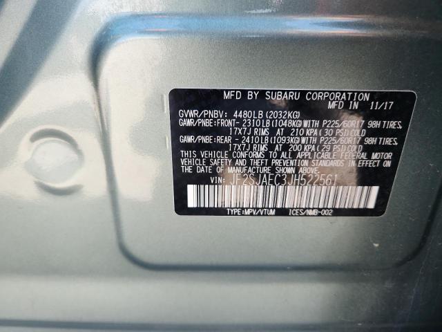 JF2SJAEC3JH522561 - 2018 SUBARU FORESTER 2.5I PREMIUM Vert photo 14