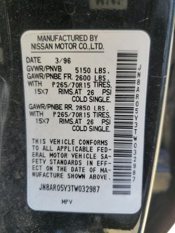 JN8AR05Y3TW032987 - 1996 NISSAN PATHFINDER LE BLACK photo 13