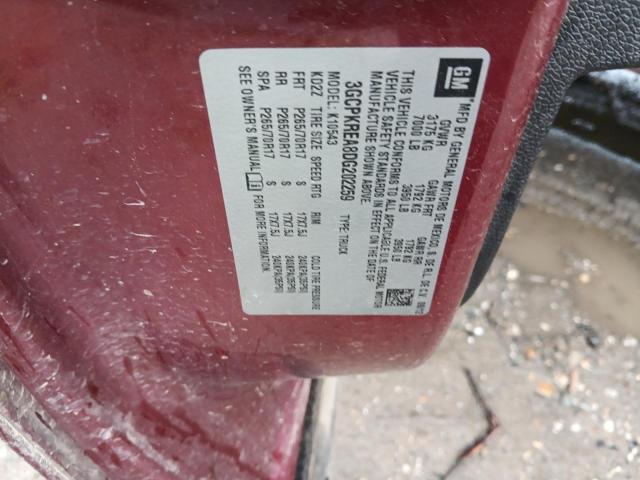 3GCPKREA8DG202259 - 2013 CHEVROLET SILVERADO K1500 LS 栗色 照片 12