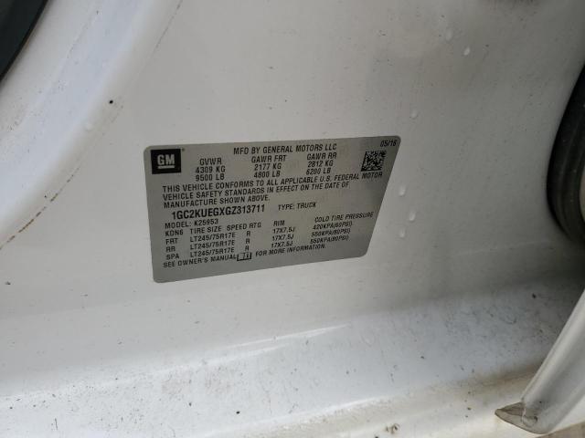 1GC2KUEGXGZ313711 - 2016 CHEVROLET SILVERADO K2500 HEAVY DUTY WHITE photo 12