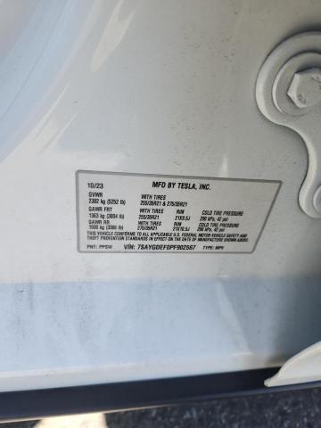 7SAYGDEF0PF902567 - 2023 TESLA MODEL Y თეთრი ფოტო 12