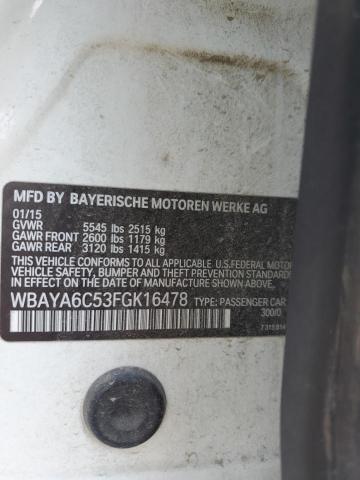 WBAYA6C53FGK16478 - 2015 BMW 740 I WHITE photo 12