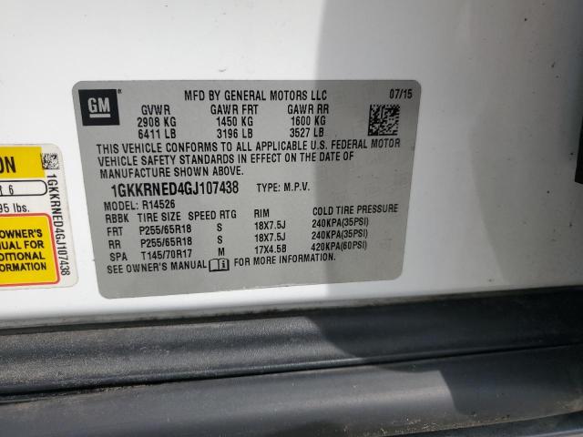 1GKKRNED4GJ107438 - 2016 GMC ACADIA SLE 白色 照片 14