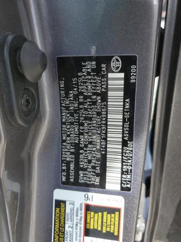 4T4BF1FK9FR498675 - 2015 TOYOTA CAMRY LE GRAY photo 13