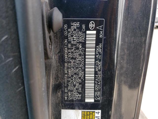 JTKDE167050047512 - 2005 TOYOTA SCION TC შავი ფოტო 12