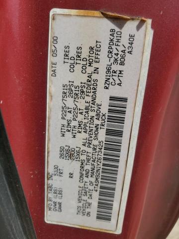 4TASM92N1YZ673425 - 2000 TOYOTA TACOMA XTRACAB PRERUNNER RED photo 12