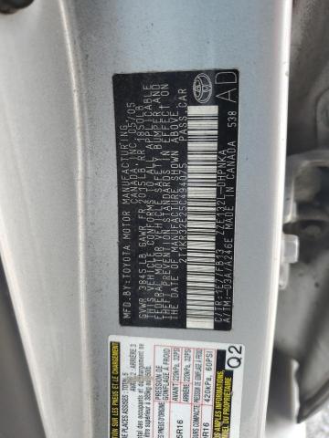 2T1KR32E25C494075 - 2005 TOYOTA COROLLA MA XR SILVER photo 12