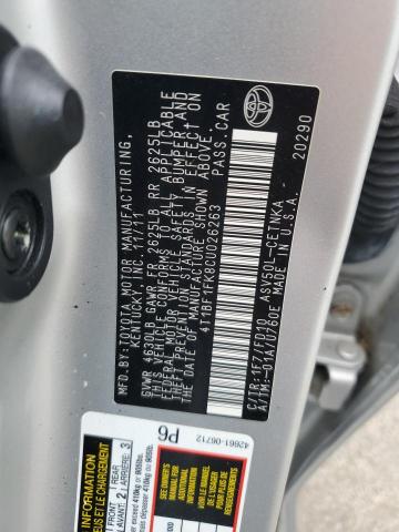 4T1BF1FK8CU026263 - 2012 TOYOTA CAMRY BASE 银色 照片 12