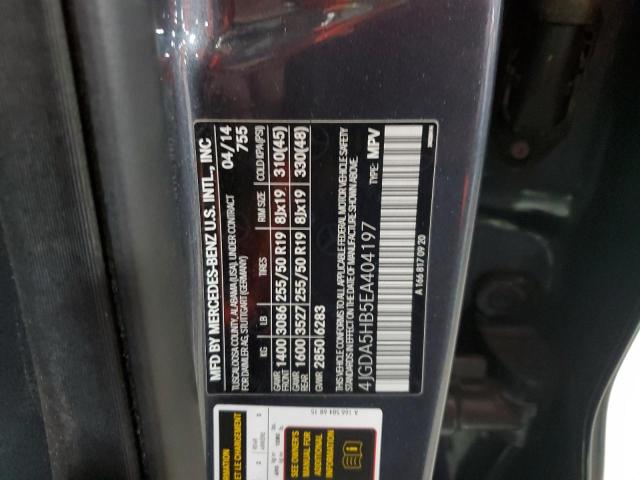 4JGDA5HB5EA404197 - 2014 MERCEDES-BENZ ML 350 4MATIC CHARCOAL photo 14