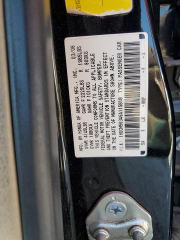 1HGCM56346A115818 - 2006 HONDA ACCORD SE BLACK photo 12