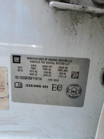 1G11C5SA7GF119114 - 2016 CHEVROLET MALIBU LIM LT Ақ фото 12