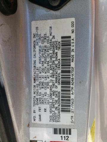 5TEUU4EN7AZ686606 - 2010 TOYOTA TACOMA ACCESS CAB 银色 照片 12