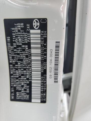 5YFEPRAE5LP037135 - 2020 TOYOTA COROLLA LE Ağ foto 12