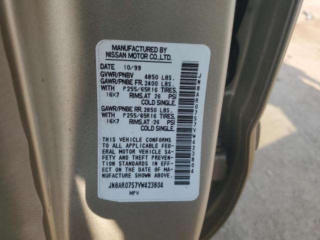 JN8AR07S7YW423804 - 2000 NISSAN PATHFINDER LE 金色 照片 13