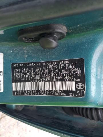 2T1BU4EE5AC336002 - 2010 TOYOTA COROLLA BASE ტალღისფერი ფოტო 13