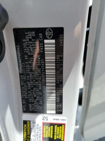 4T1G11AK0PU145491 - 2023 TOYOTA CAMRY SE NIGHT SHADE WHITE photo 12