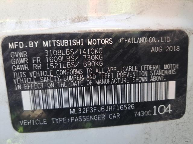 ML32F3FJ6JHF16526 - 2018 MITSUBISHI MIRAGE G4 ES 白色 照片 13