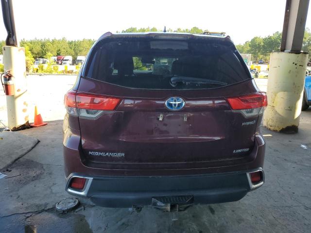 5TDDGRFH0HS032180 - 2017 TOYOTA HIGHLANDER HYBRID LIMITED BURGUNDY photo 6