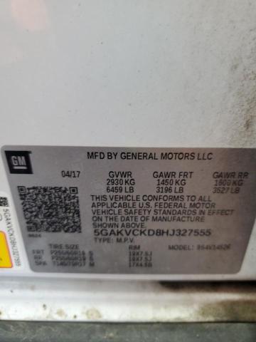 5GAKVCKD8HJ327555 - 2017 BUICK ENCLAVE WHITE photo 13